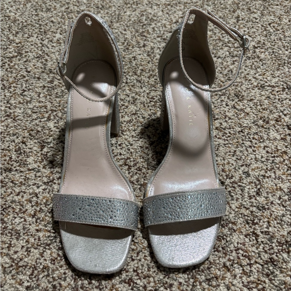 Kelly & Katie Shimmering Silver Heels